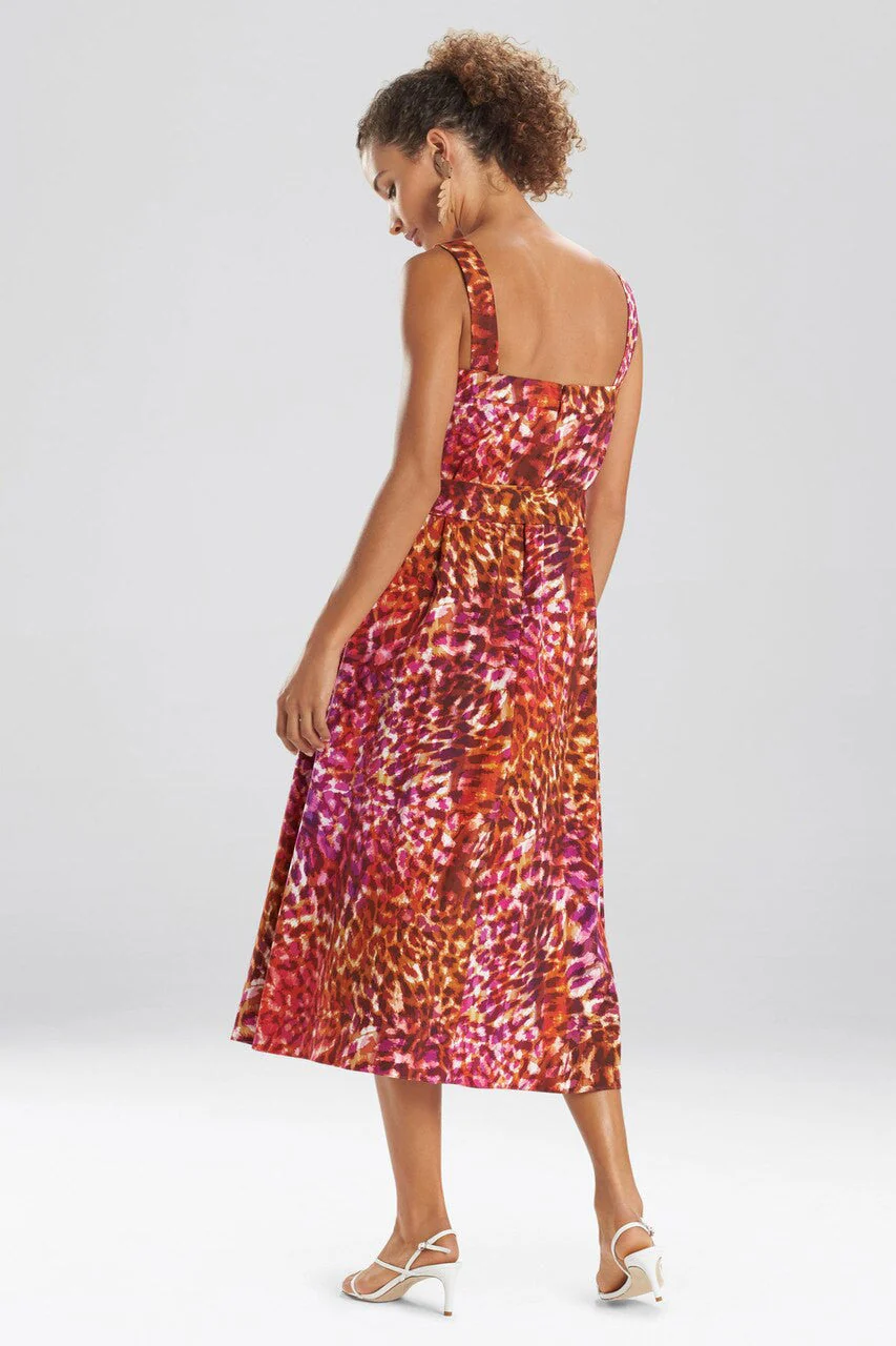 Ombre Animale - Cotton Poplin Sundress - fuchsia - Image 3