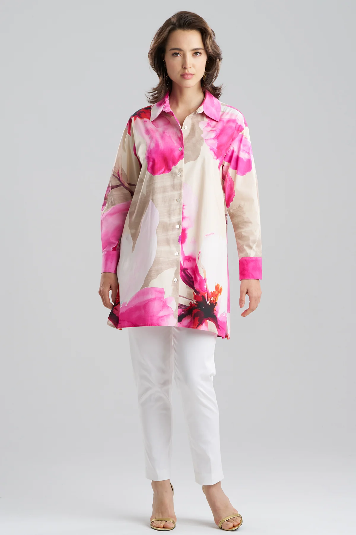 Orchid Cotton Poplin Oversized Button Down Shirt