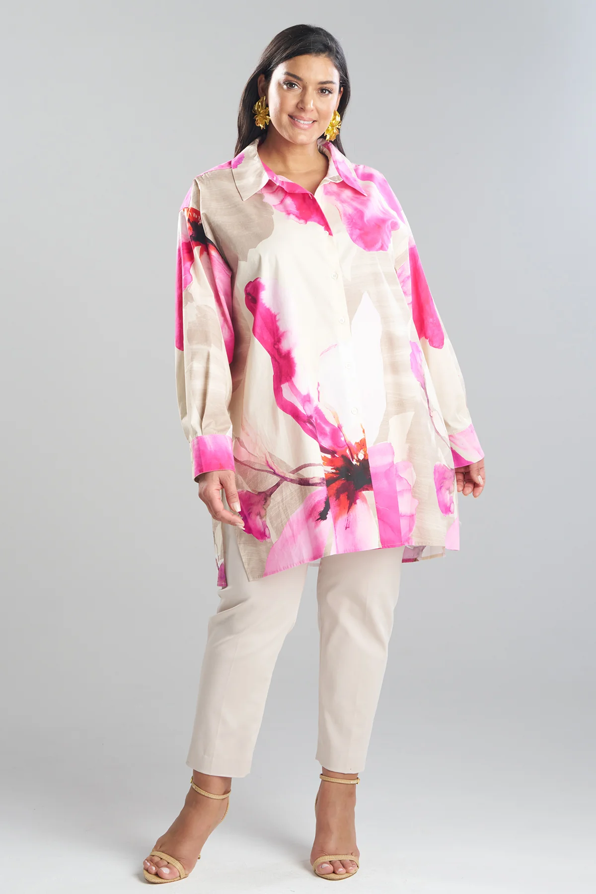 Orchid Cotton Poplin Oversized Button Down Shirt - Image 3