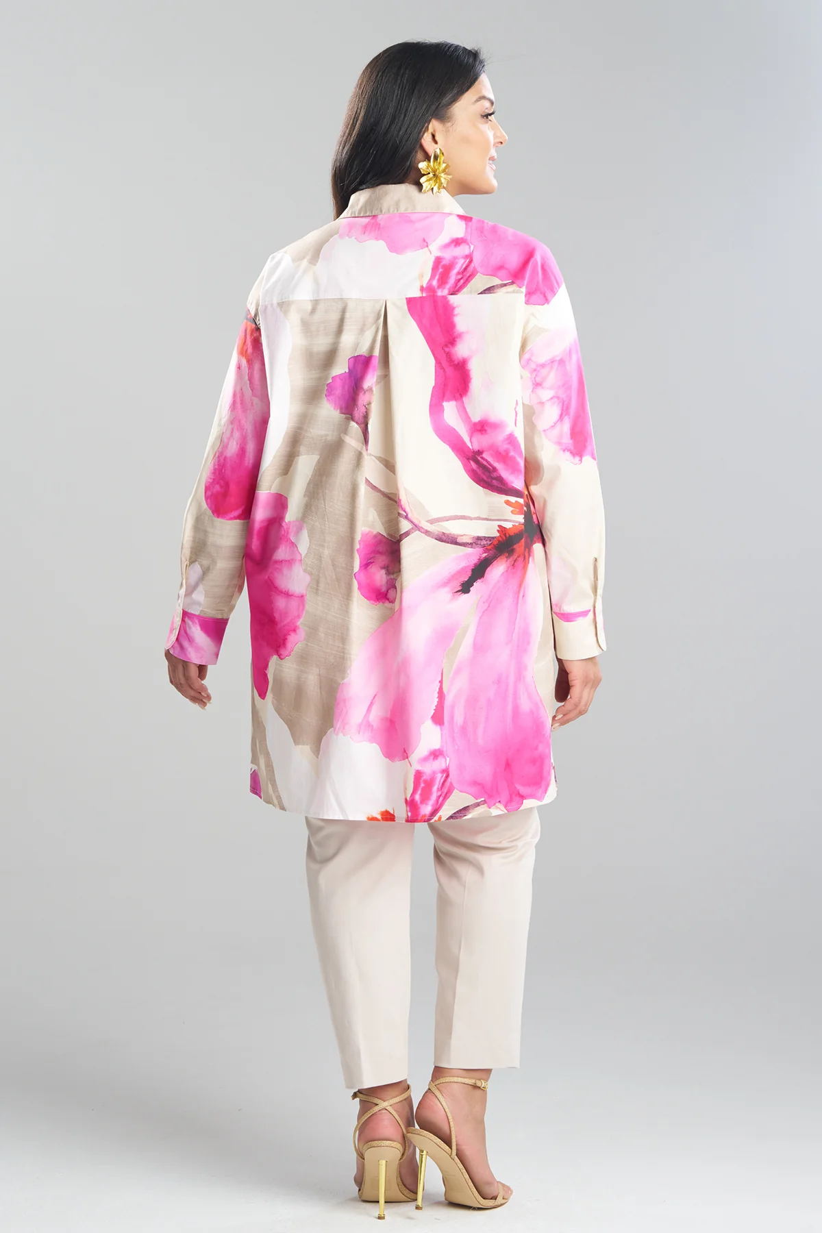 Orchid Cotton Poplin Oversized Button Down Shirt - Image 4