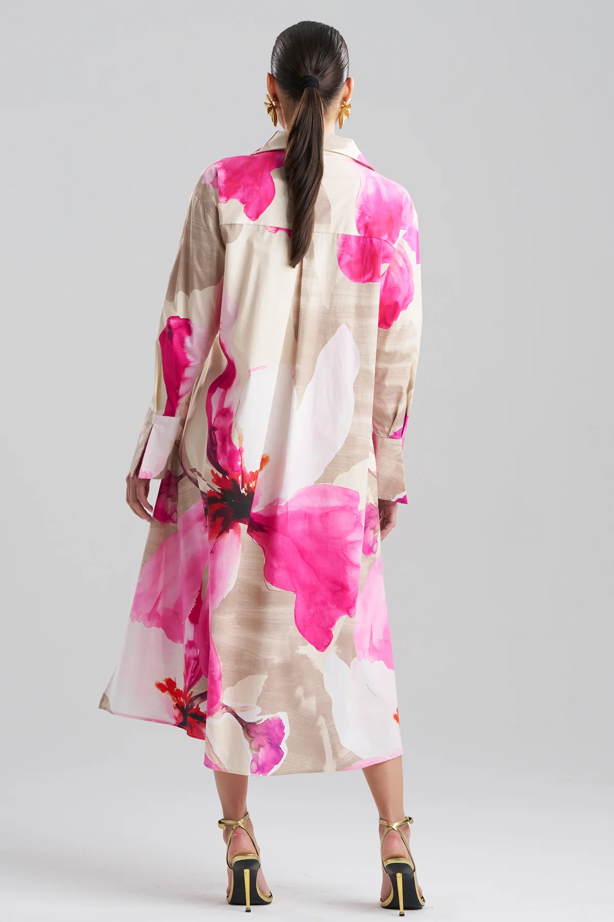 Orchid Cotton Poplin Oversized Pull Over Shirtdress - Image 3