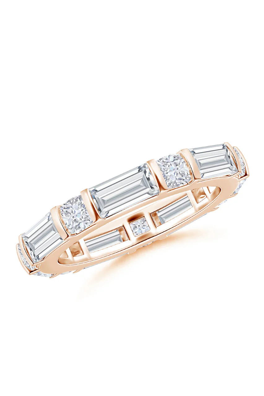 Orient Express Lab-Grown 14K Gold Baguette & Cushion Diamond Eternity Band - Image 2