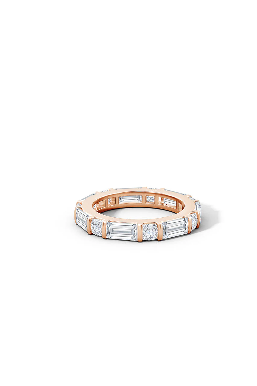Orient Express Lab-Grown 14K Gold Baguette & Cushion Diamond Eternity Band - Image 4