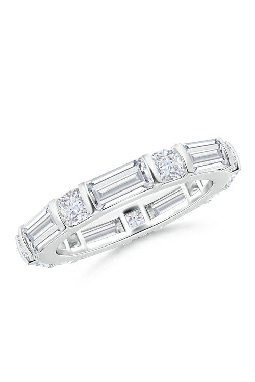 Orient Express Lab-Grown 14K Gold Baguette & Cushion Diamond Eternity Band - Image 2