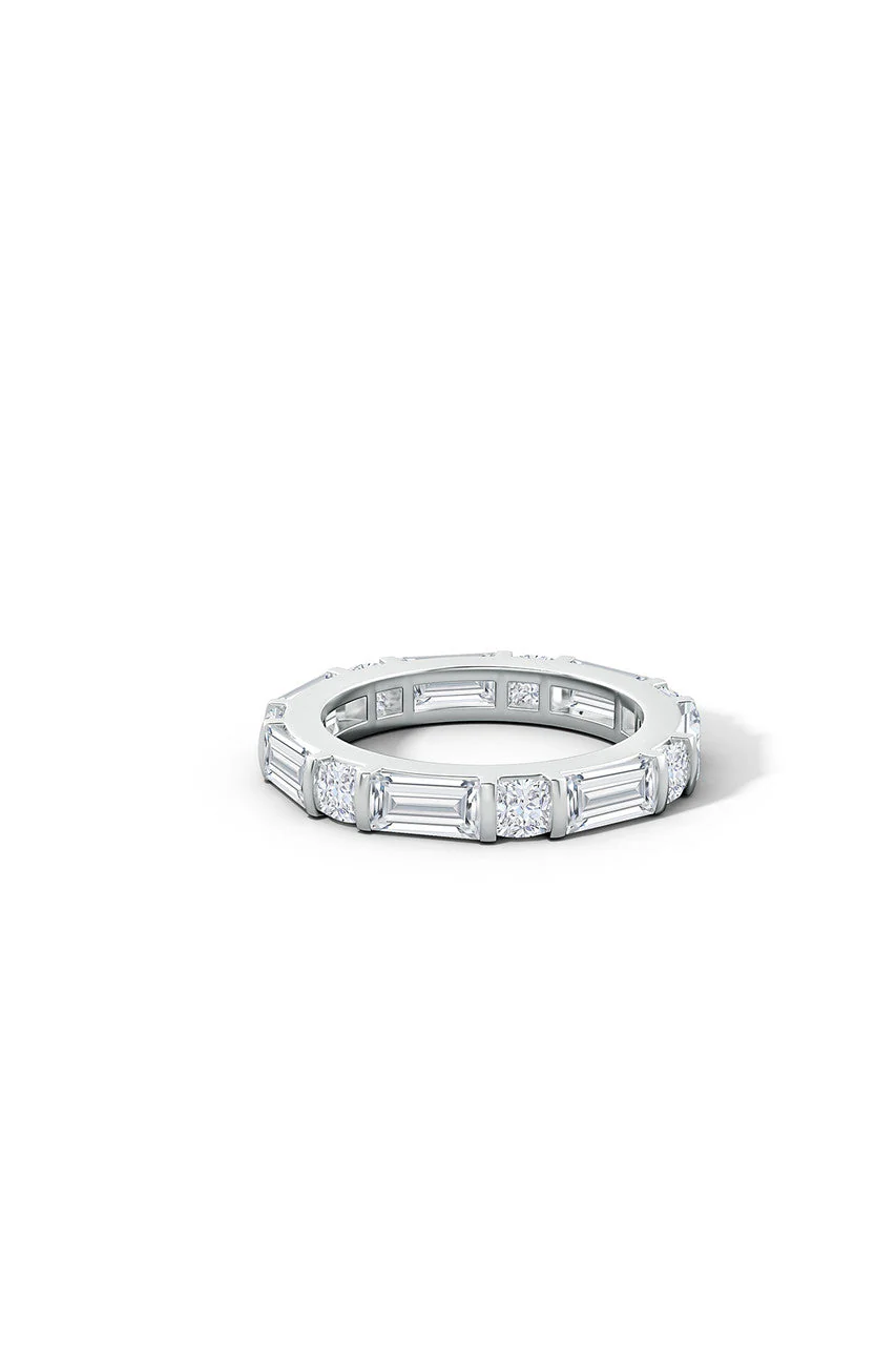 Orient Express Lab-Grown 14K Gold Baguette & Cushion Diamond Eternity Band - Image 4