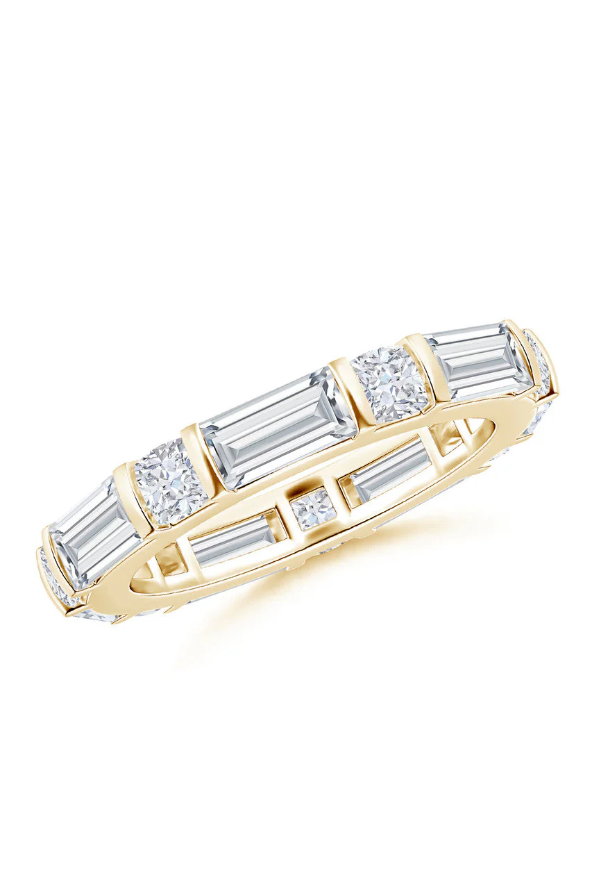 Orient Express Lab-Grown 14K Gold Baguette & Cushion Diamond Eternity Band - Image 2