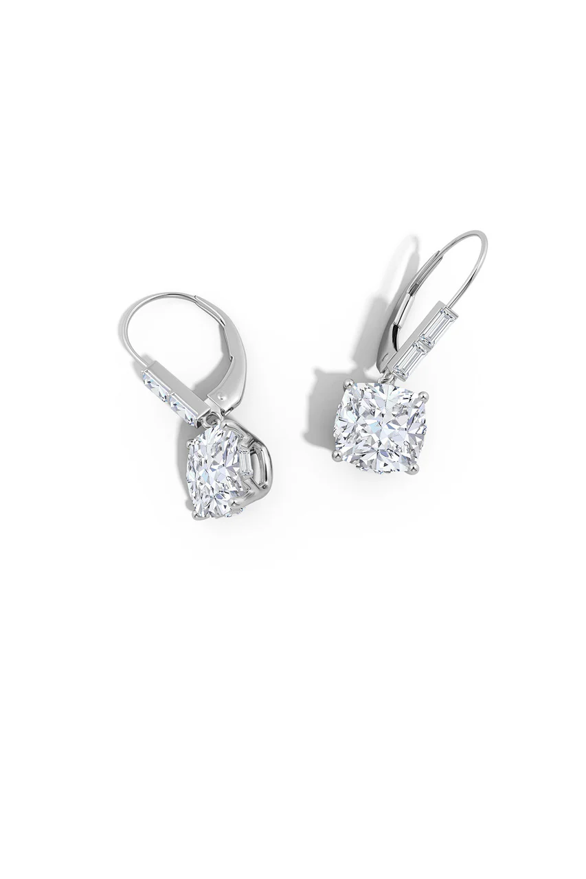 Orient Express Lab-Grown 14K Gold Cushion Diamond Earrings - Image 2