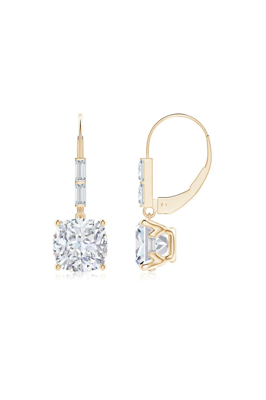 Orient Express Lab-Grown 14K Gold Cushion Diamond Earrings - Image 2
