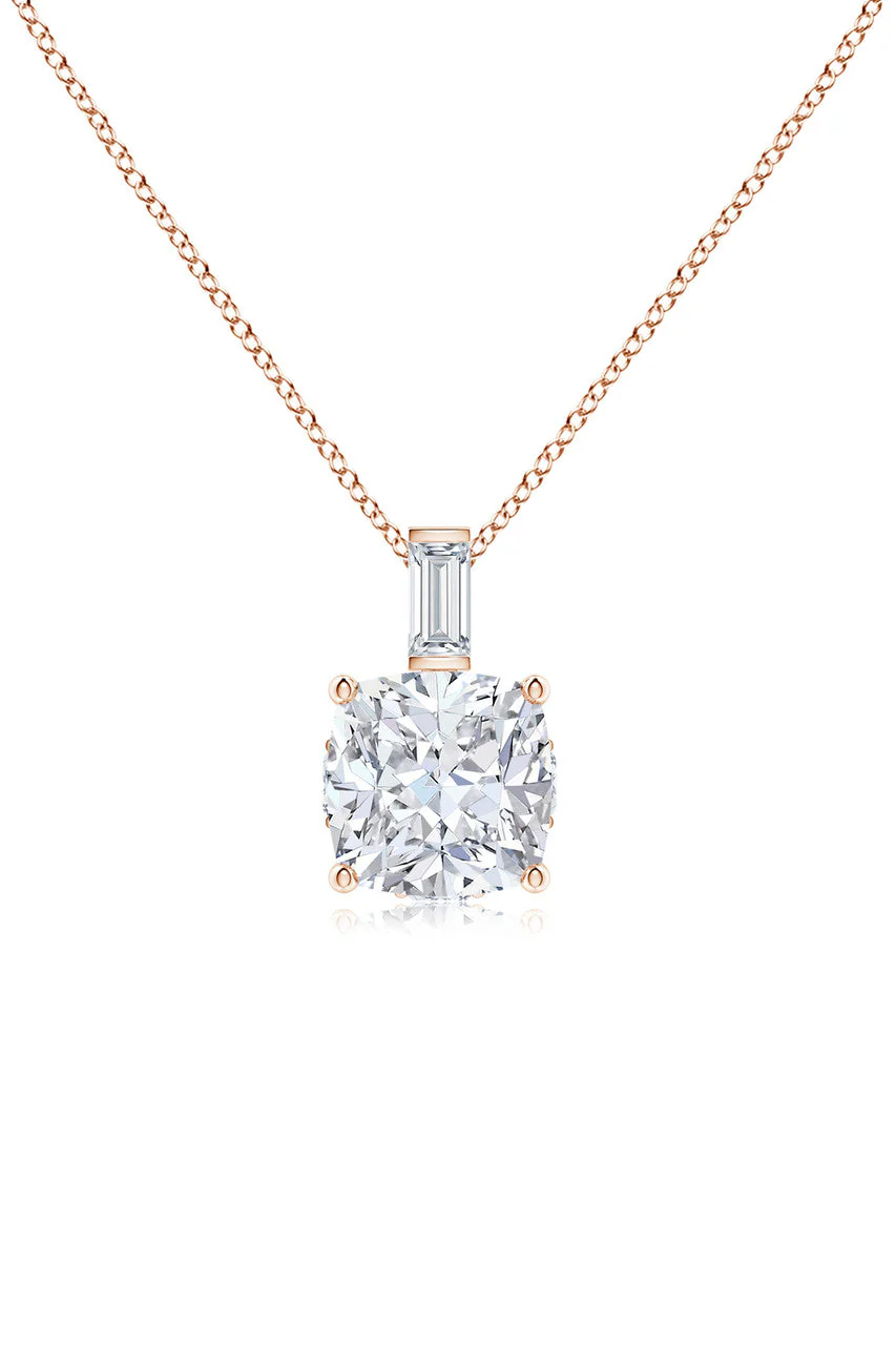 Orient Express Lab-Grown 14K Gold & Cushion Diamond Pendant Necklace