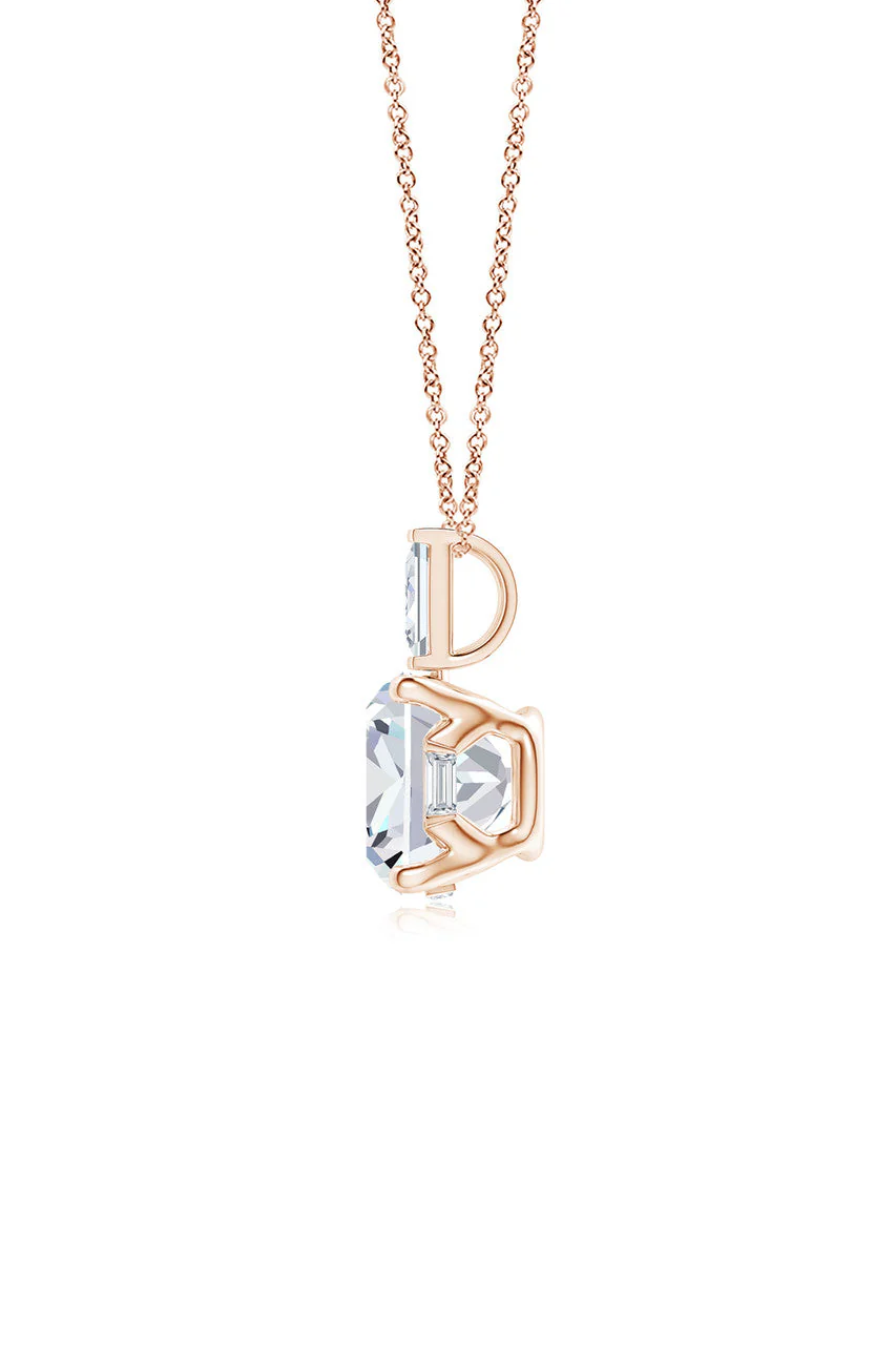 Orient Express Lab-Grown 14K Gold & Cushion Diamond Pendant Necklace - Image 3