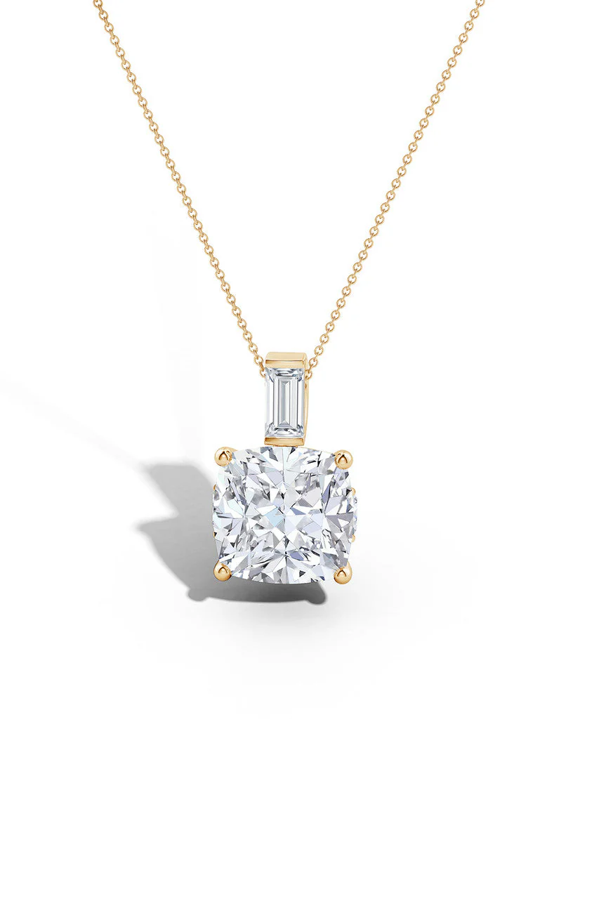 Orient Express Lab-Grown 14K Gold & Cushion Diamond Pendant Necklace