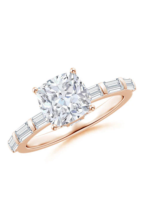 Orient Express Lab-Grown 14K Gold & Cushion Diamond Solitaire Ring - Image 2