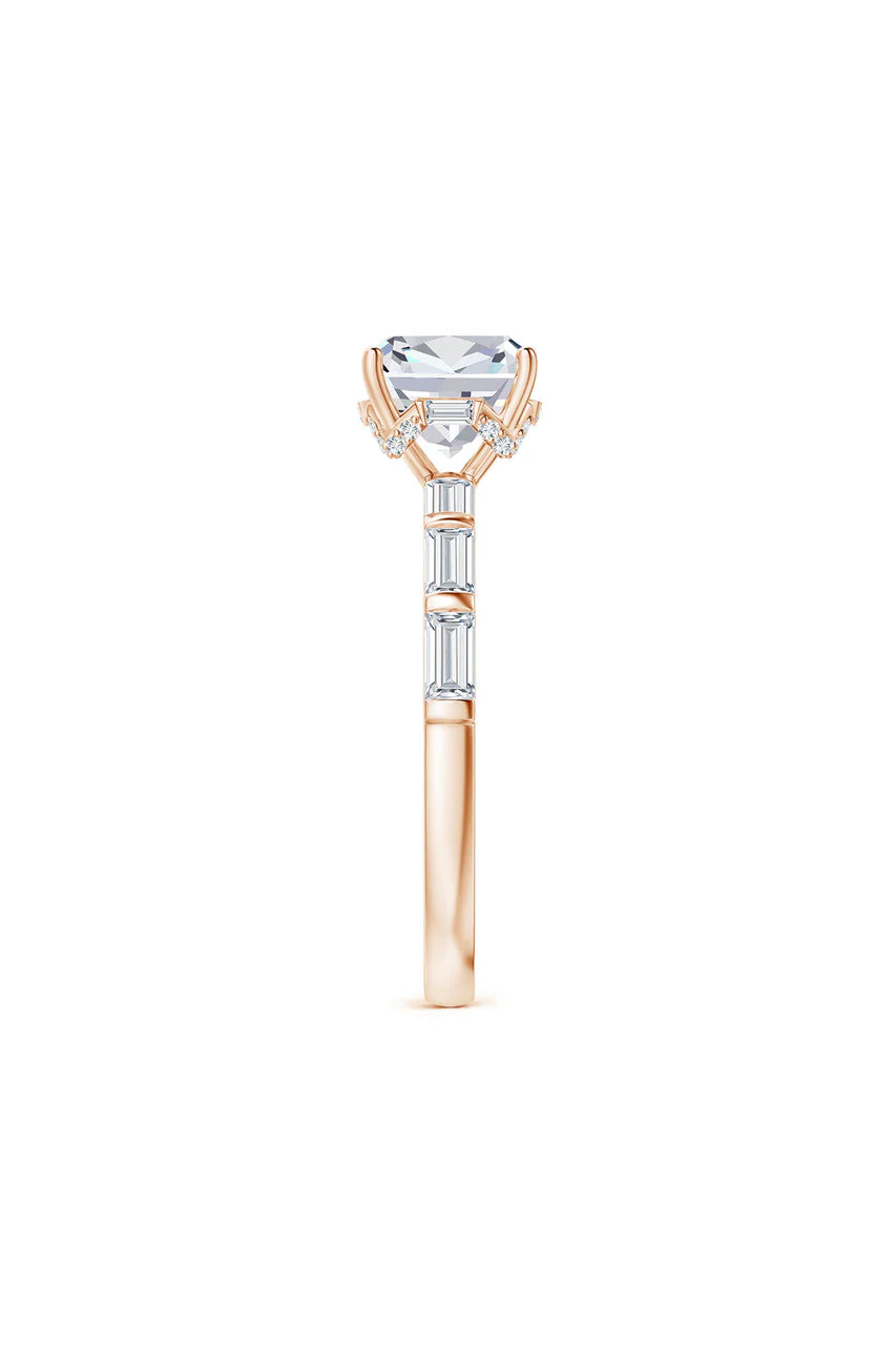 Orient Express Lab-Grown 14K Gold & Cushion Diamond Solitaire Ring - Image 3