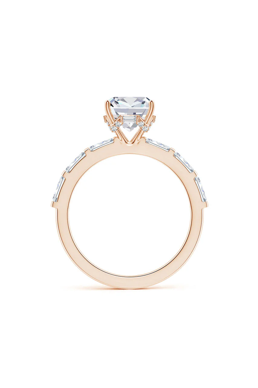 Orient Express Lab-Grown 14K Gold & Cushion Diamond Solitaire Ring - Image 4