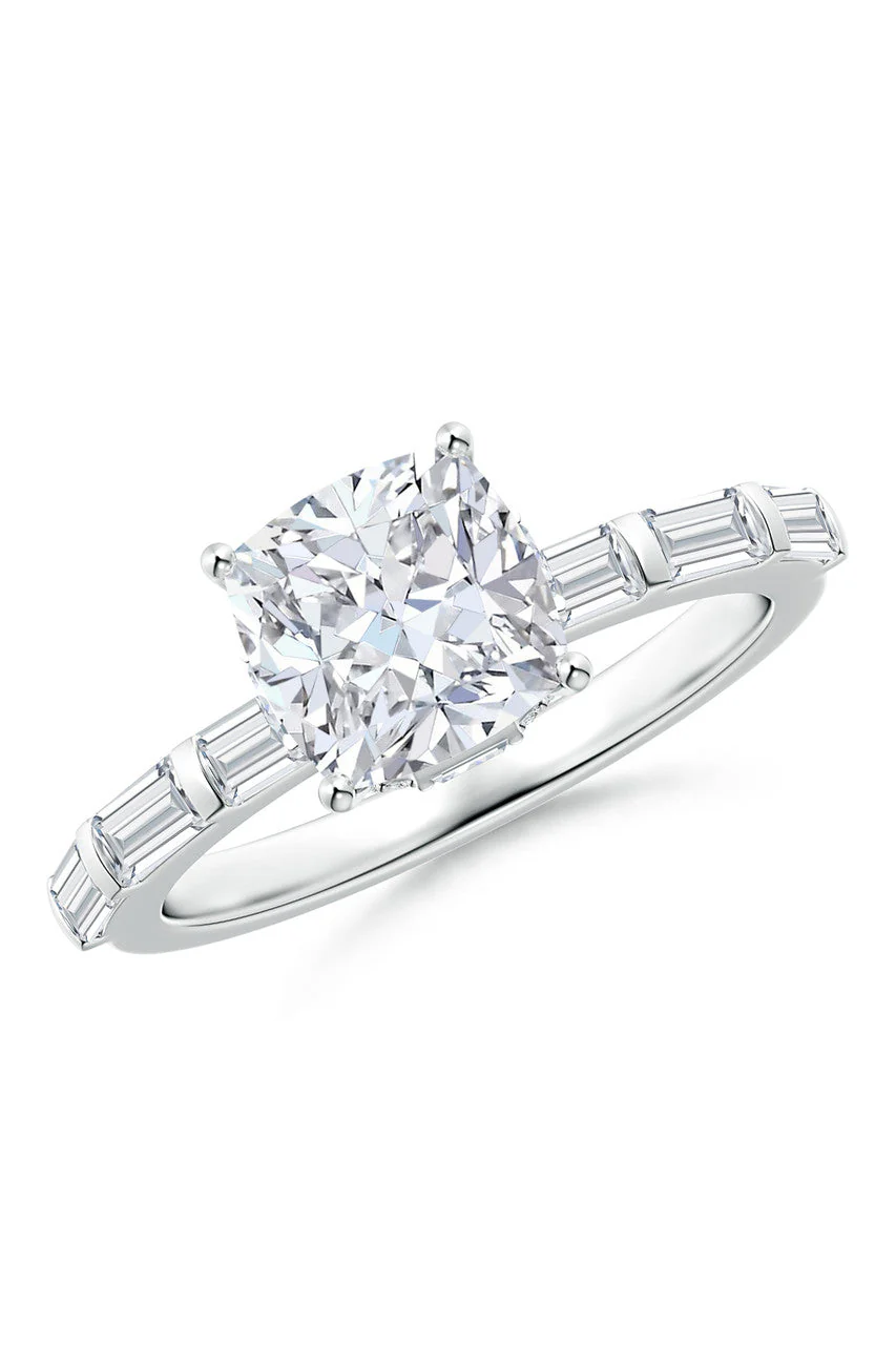 Orient Express Lab-Grown 14K Gold & Cushion Diamond Solitaire Ring - Image 2