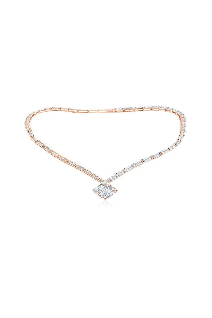 Orient Express Lab-Grown 14K Gold & Cushion Diamond Statement Necklace