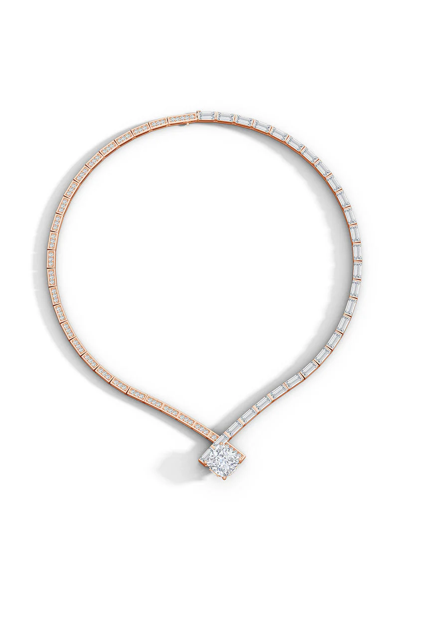 Orient Express Lab-Grown 14K Gold & Cushion Diamond Statement Necklace - Image 2