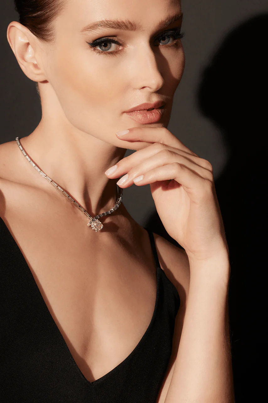 Orient Express Lab-Grown 14K Gold & Cushion Diamond Statement Necklace