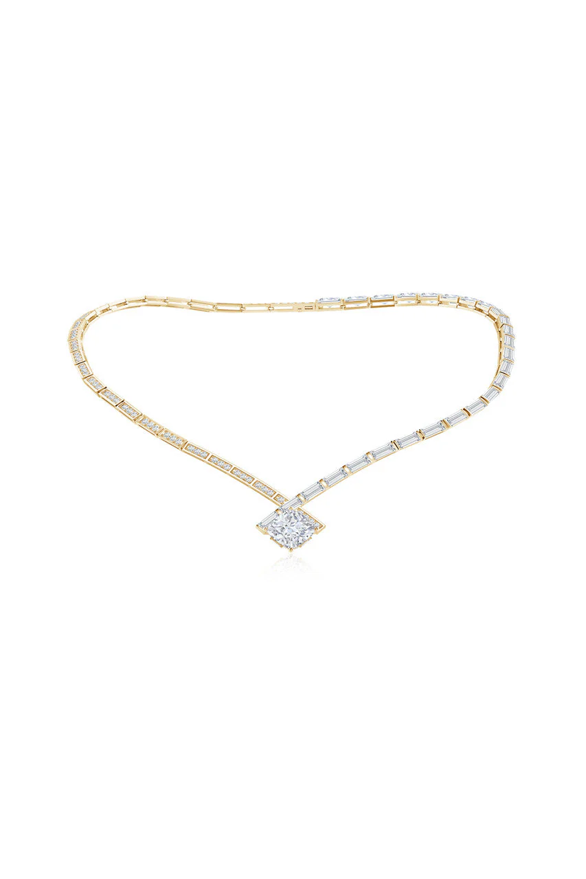 Orient Express Lab-Grown 14K Gold & Cushion Diamond Statement Necklace