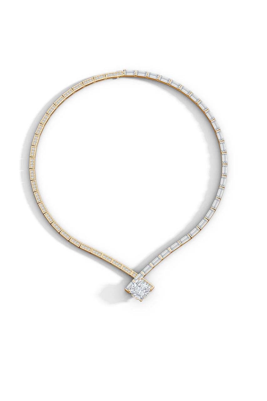Orient Express Lab-Grown 14K Gold & Cushion Diamond Statement Necklace - Image 2