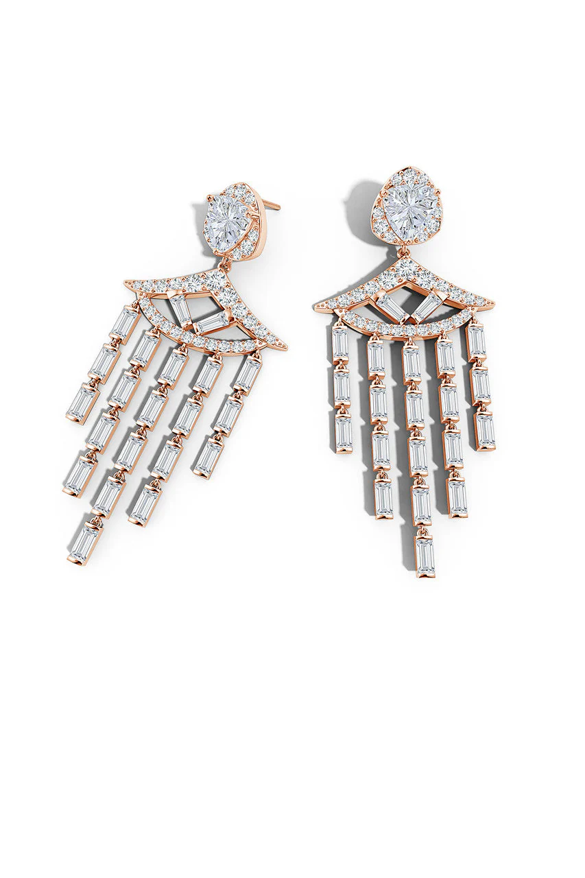 Orient Express Lab-Grown 14K Gold & Diamond Statement Earrings - Image 3