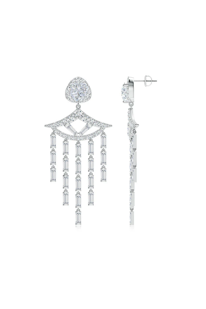 Orient Express Lab-Grown 14K Gold & Diamond Statement Earrings - Image 2