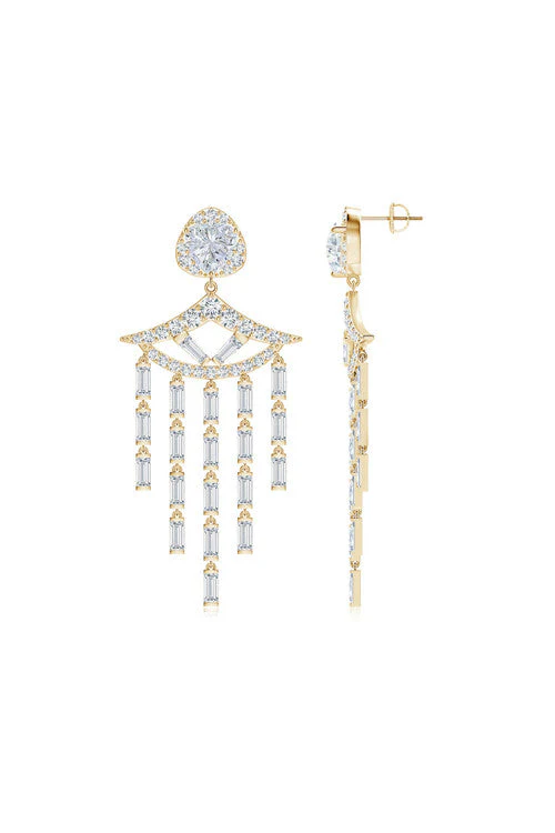 Orient Express Lab-Grown 14K Gold & Diamond Statement Earrings - Image 2