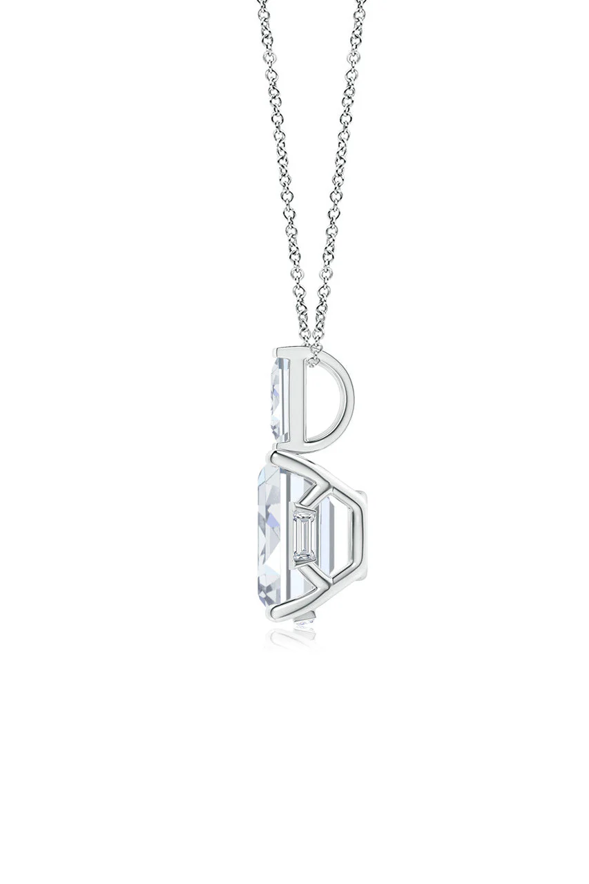 Orient Express Lab-Grown 14K Gold & Emerald Cut Diamond Pendant Necklace - Image 3