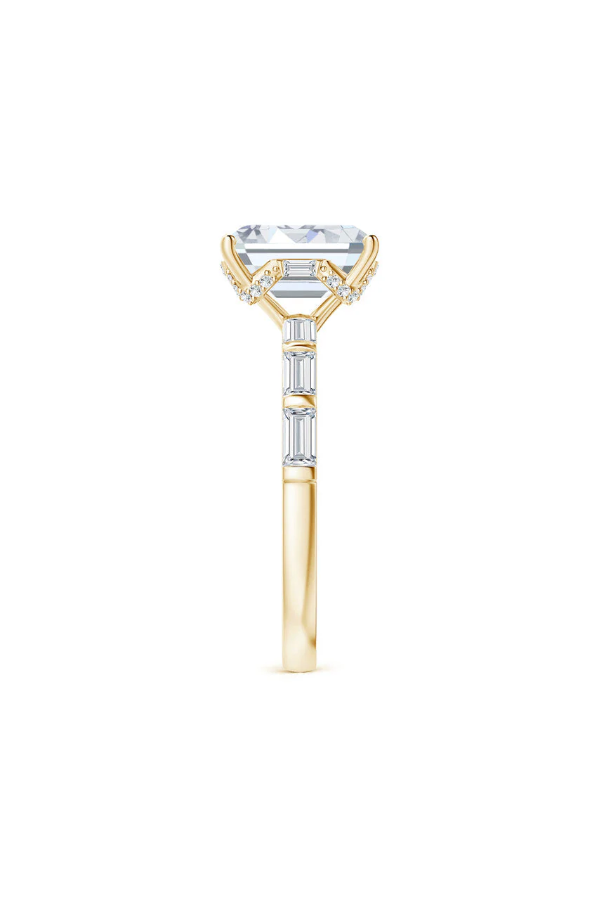 Orient Express Lab-Grown 14K Gold & Emerald Cut Diamond Solitaire Ring - Image 3