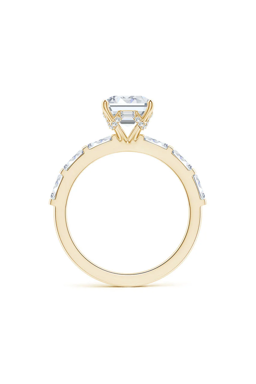 Orient Express Lab-Grown 14K Gold & Emerald Cut Diamond Solitaire Ring - Image 5