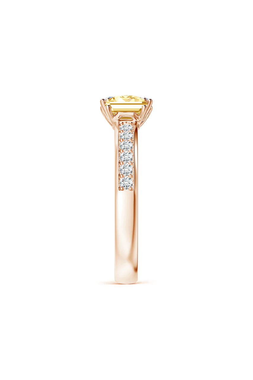 Orient Express Lab-Grown 14K Gold with White & Yellow Diamond Two Stone Ring - Image 3