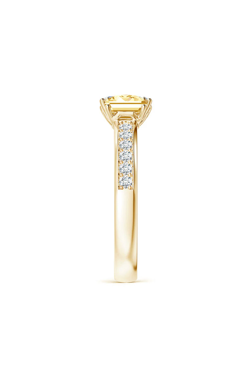 Orient Express Lab-Grown 14K Gold with White & Yellow Diamond Two Stone Ring - Image 3