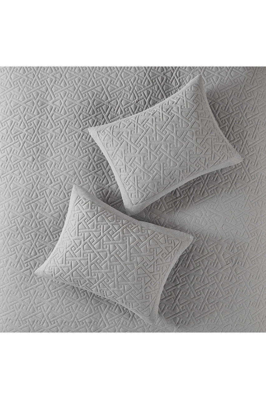 Origami 3 Piece Quilt Top Grey Duvet Cover Mini Set - Image 6