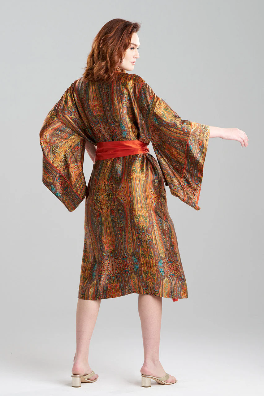 Paisley Drop Sleeve Silk Robe - Image 3