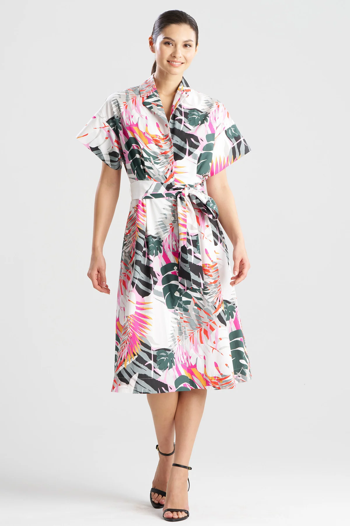 Palms Cotton Poplin Shirtdress