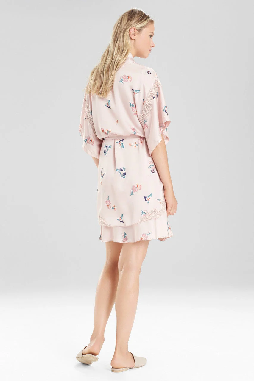 Papillon Printed Feathers Satin Robe - Image 2
