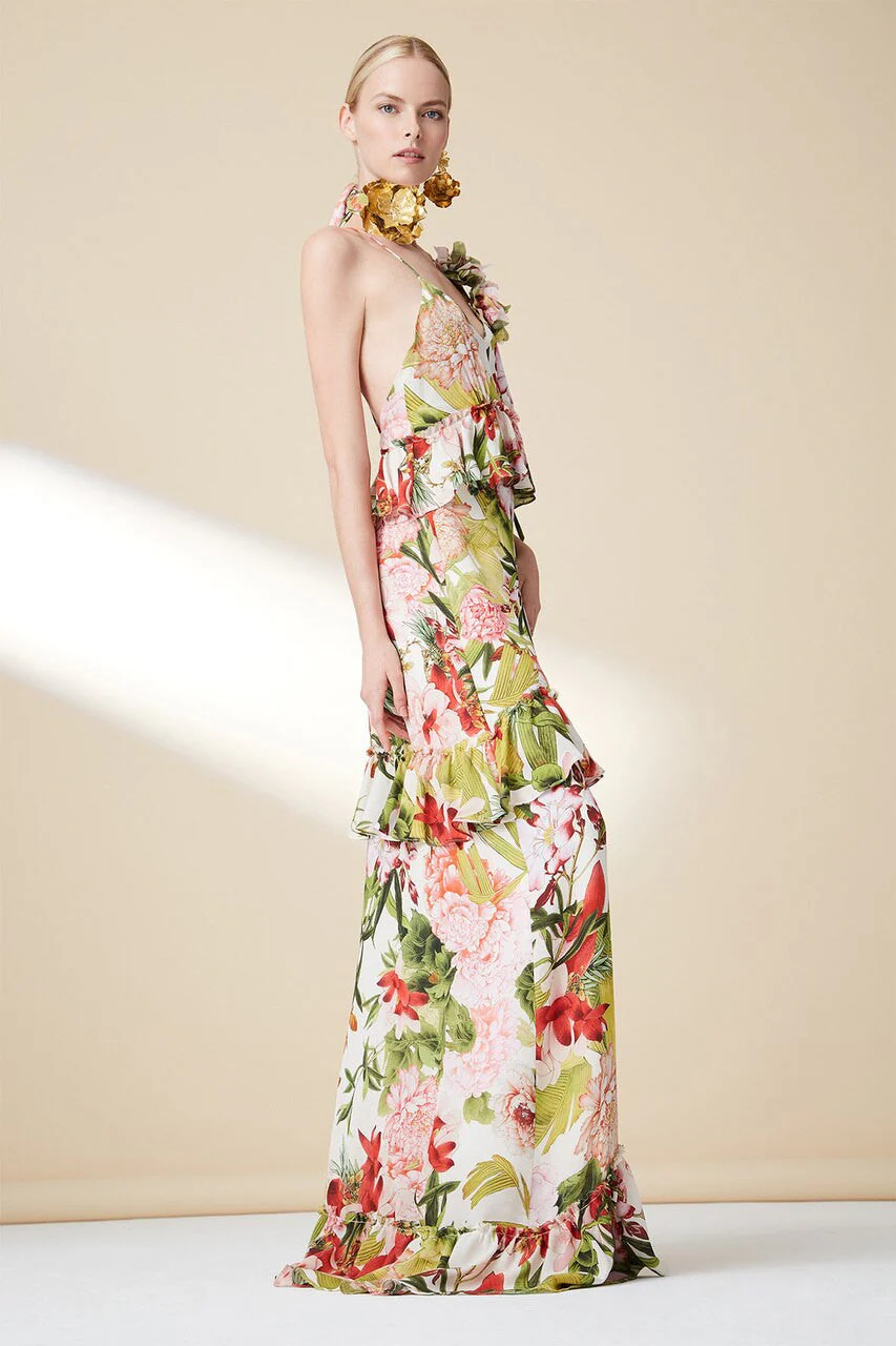 Paradise Floral Tiered Maxi Dress - Image 3