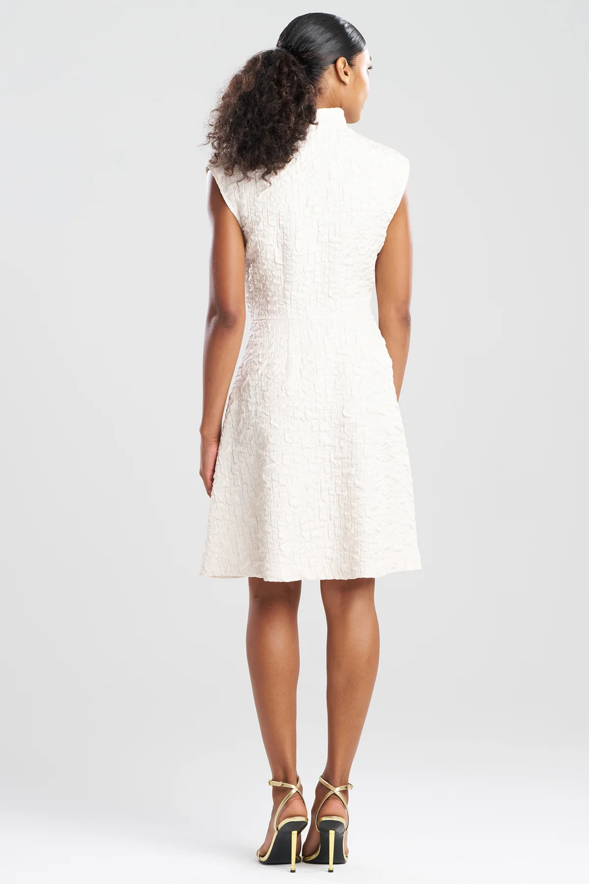 Pebbled Jacquard Tie Front Dress - Image 2
