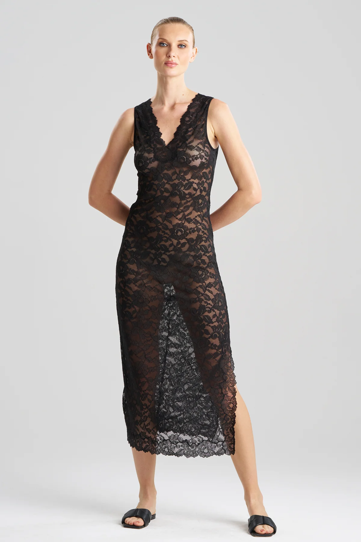 Peony Allover Lace V-Neck Slip Dress - Image 2