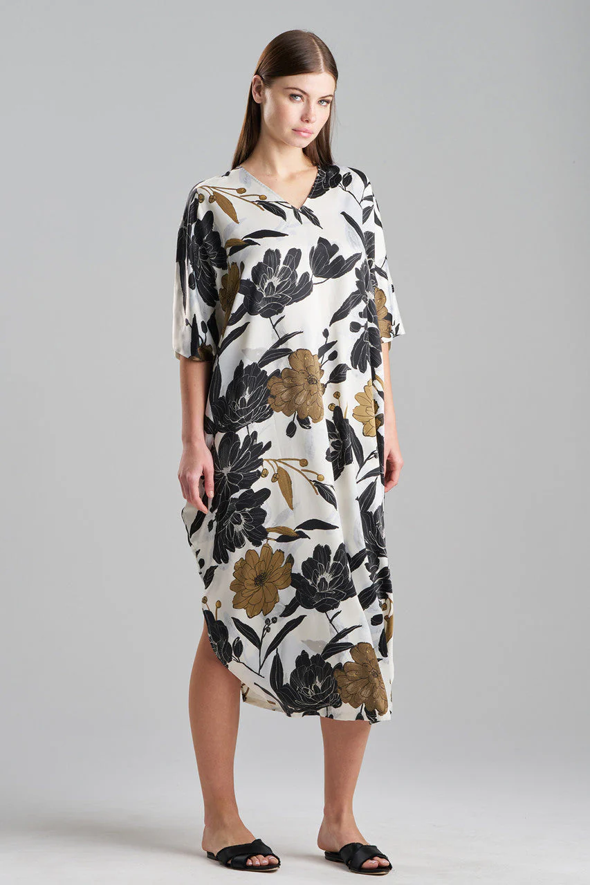 Peony Blossom V-Neck Caftan