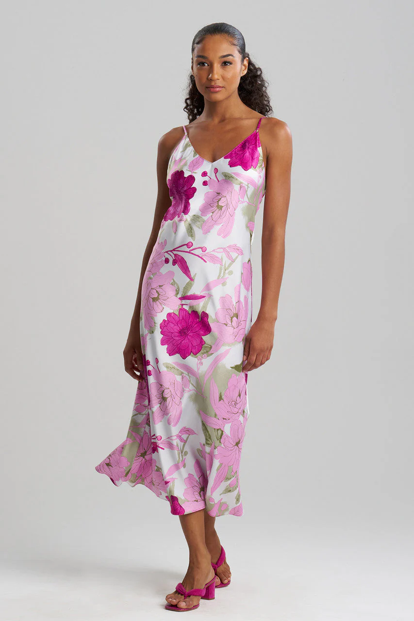 Peony Blossom V-Neck Slip Dress - Image 2
