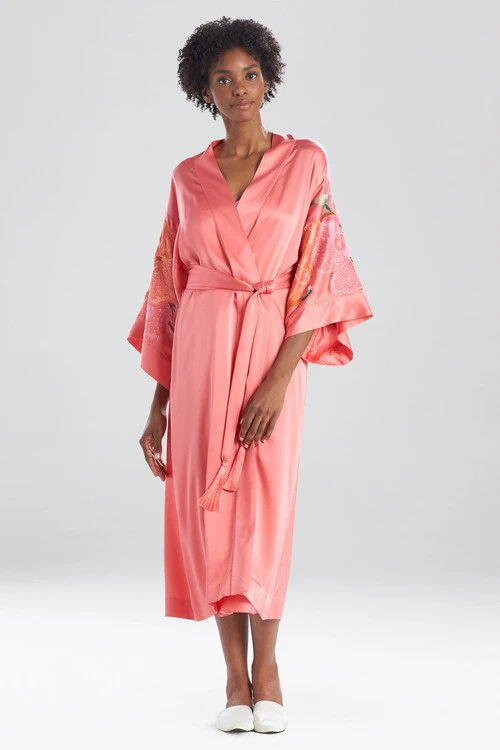 Peony Blossoms Embroidered Silk Tassel Robe - Image 8