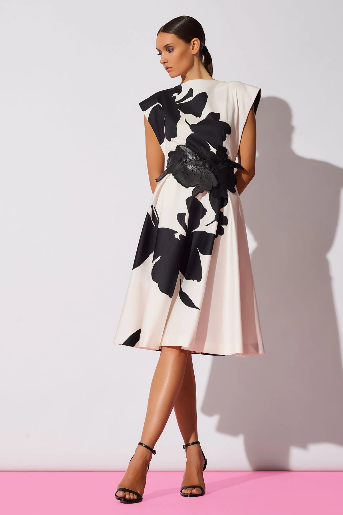Peony Cotton Chino Fit & Flare Dress