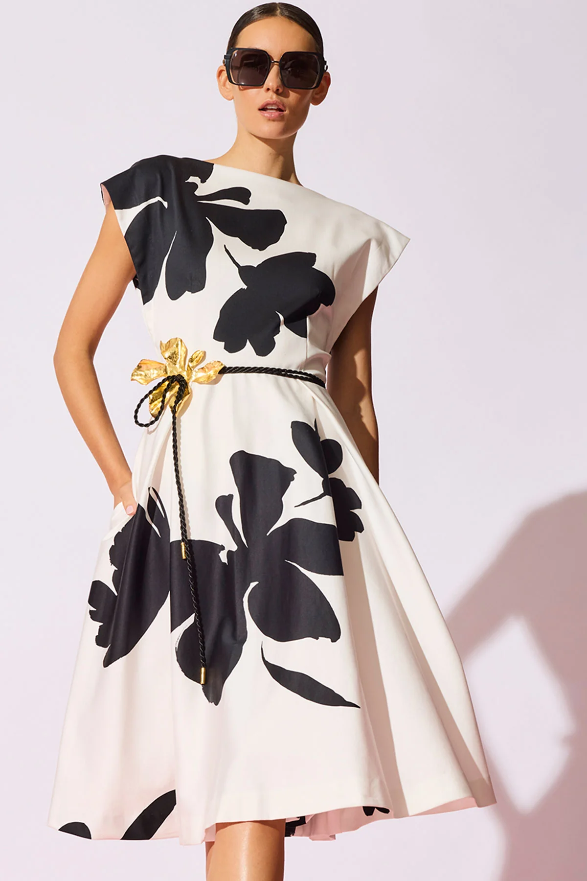 Peony Cotton Chino Fit & Flare Dress - Image 5