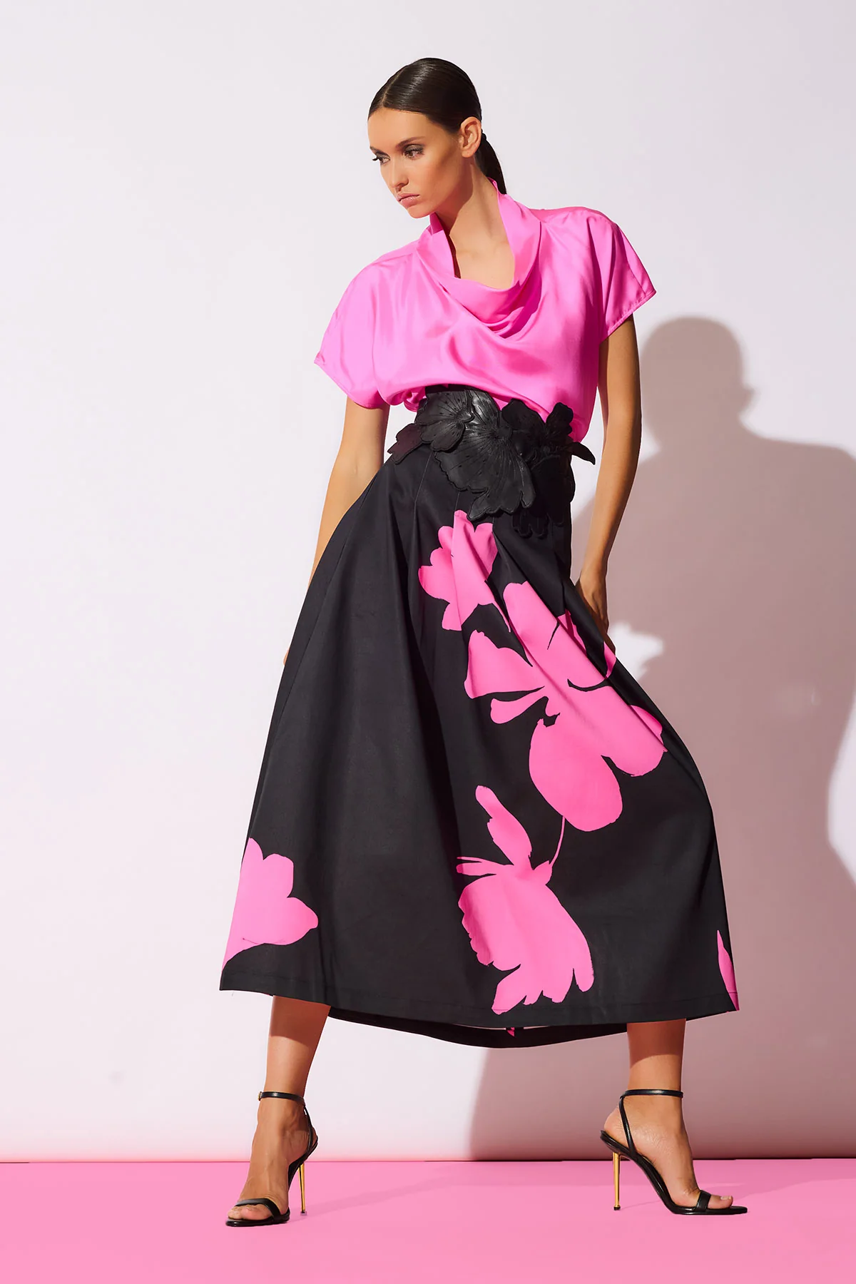 Peony Cotton Chino Pleated Skirt