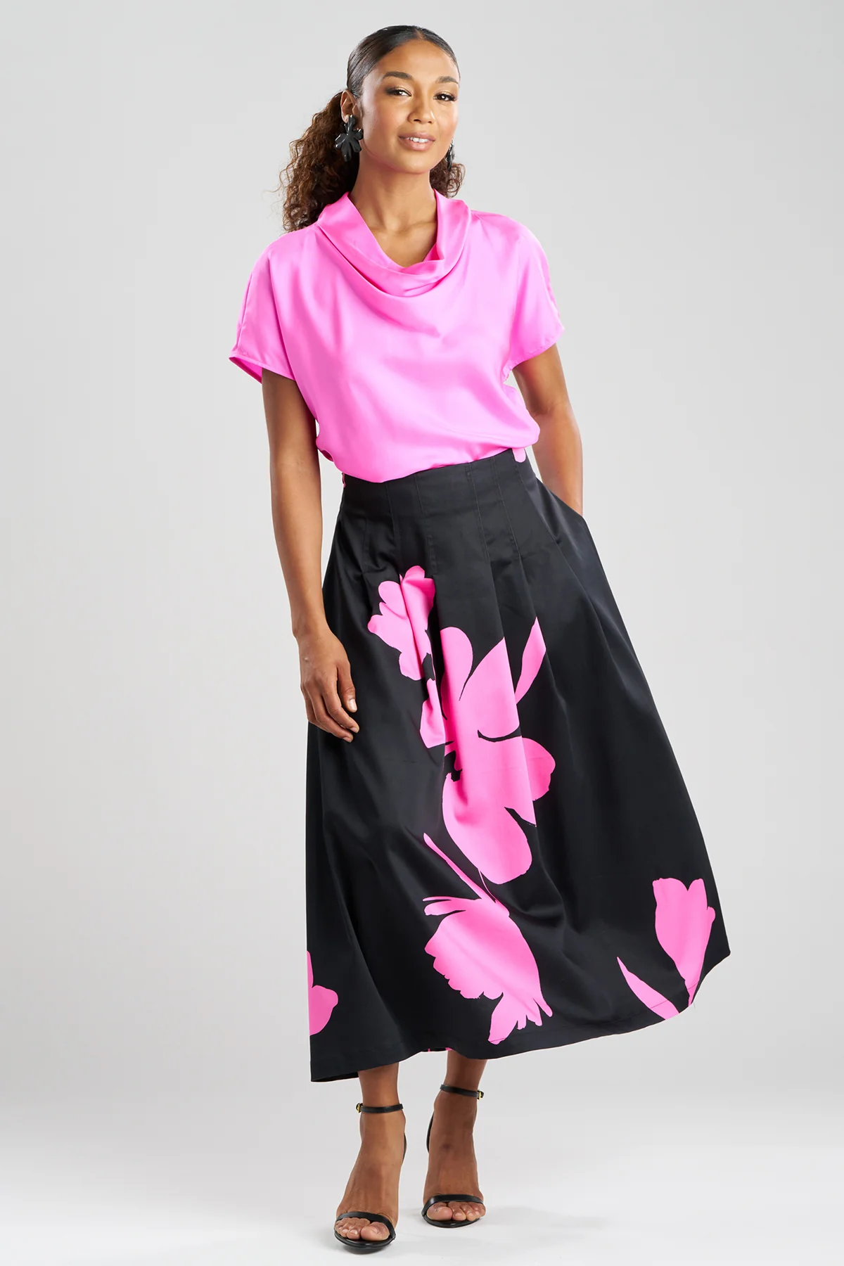 Peony Cotton Chino Pleated Skirt - Image 2