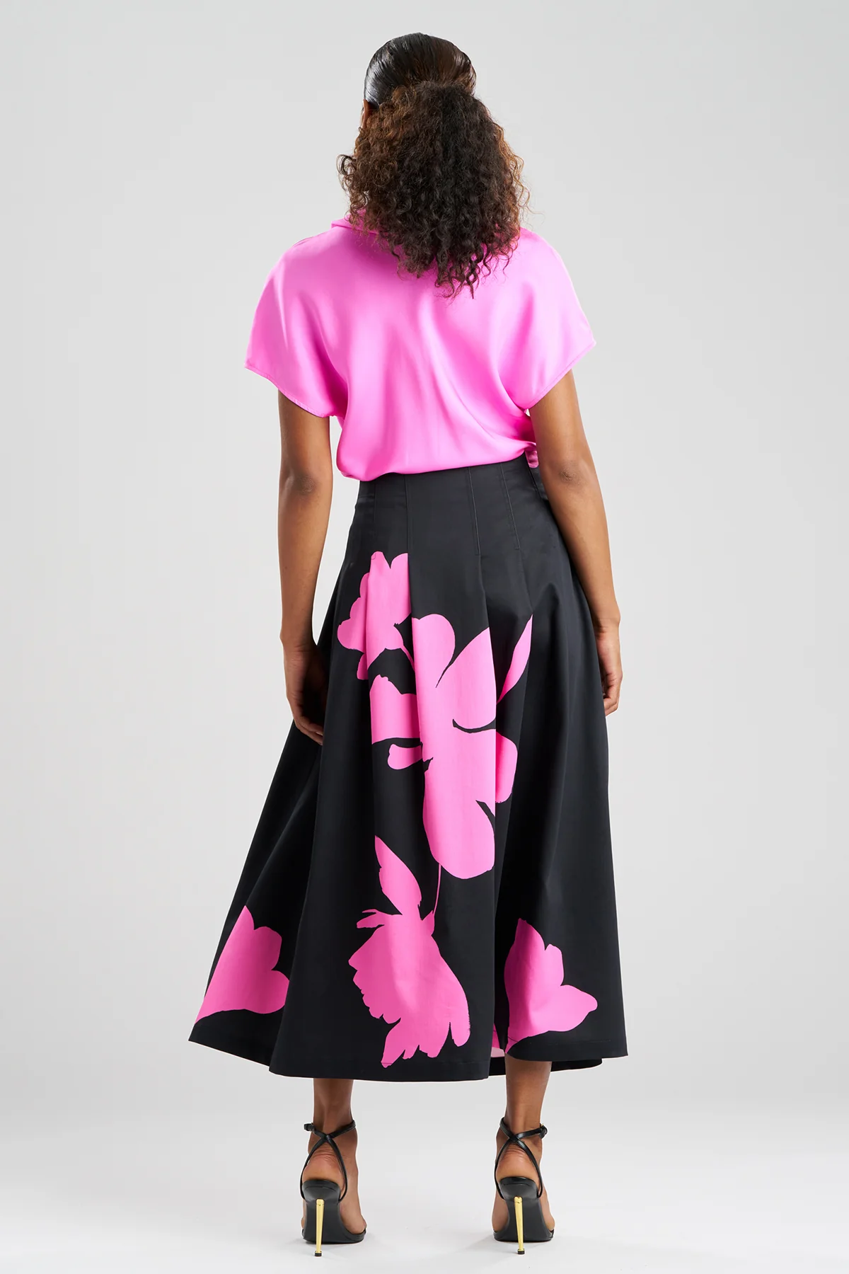 Peony Cotton Chino Pleated Skirt - Image 3