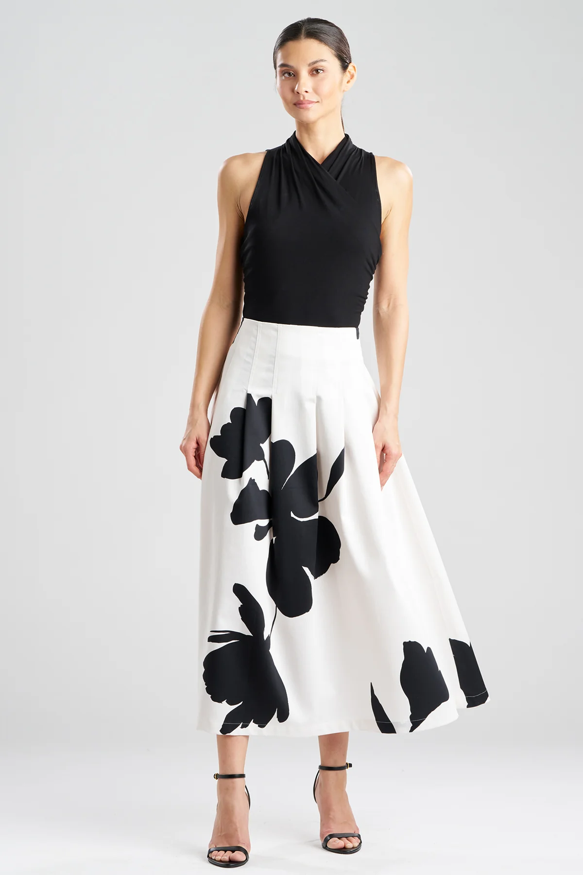Peony Cotton Chino Pleated Skirt - Image 2