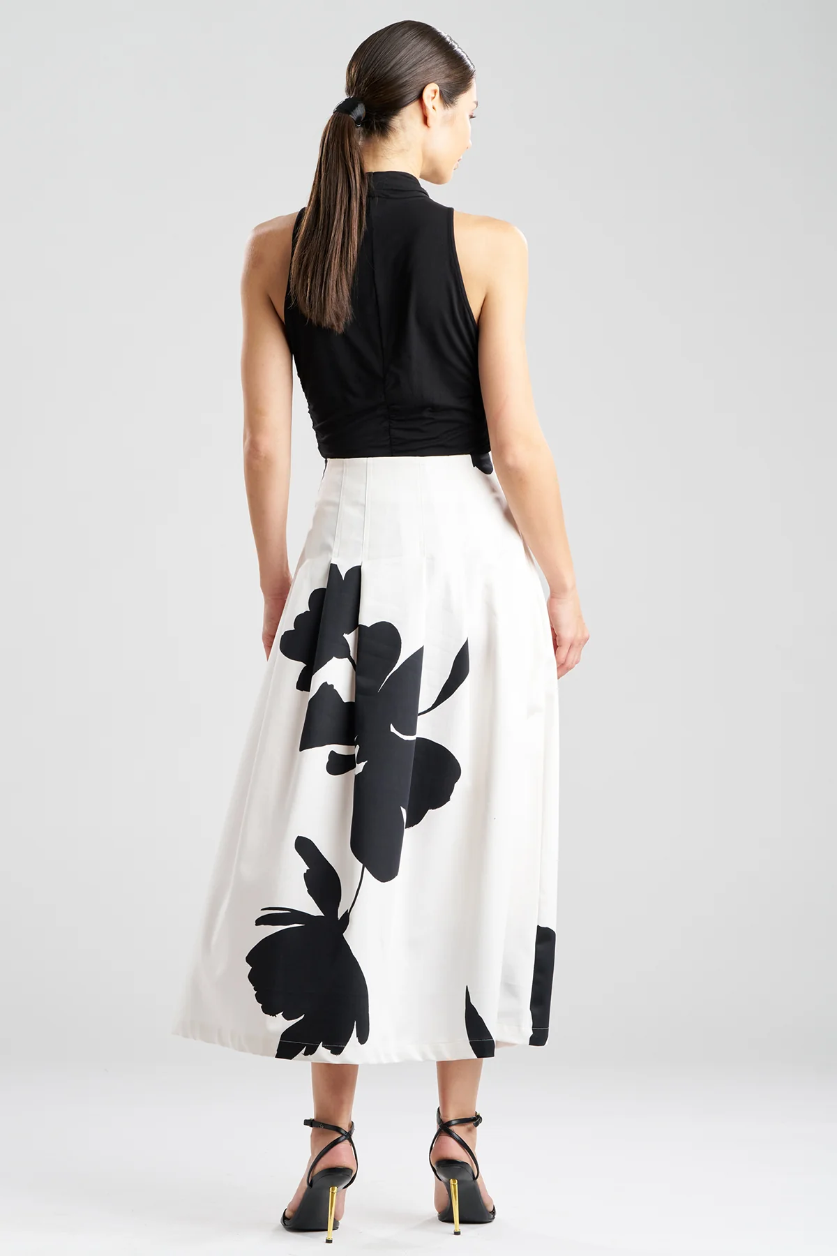 Peony Cotton Chino Pleated Skirt - Image 3