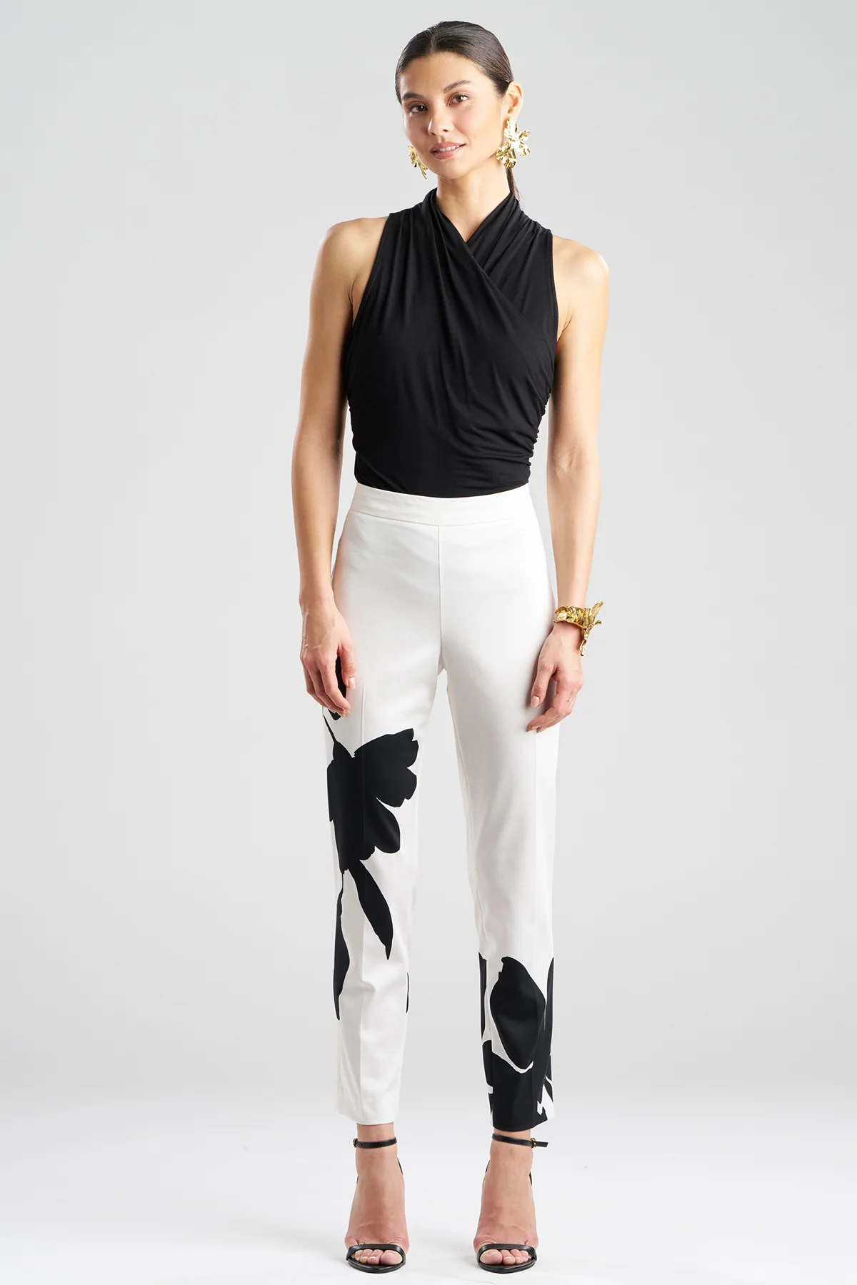 Peony Cotton Chino Side Zip Pants